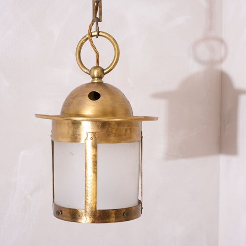 20Th Century Brass Arts And Crafts Style Lantern - 4 Available