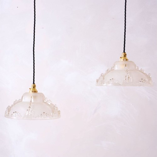 1930'S Matte Icicle Pendant Lights - 1 Available