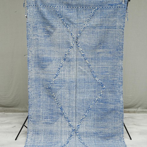 Hand woven Moroccan rug- Blue diamond