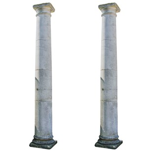 Pair Antique Portland Stone Columns