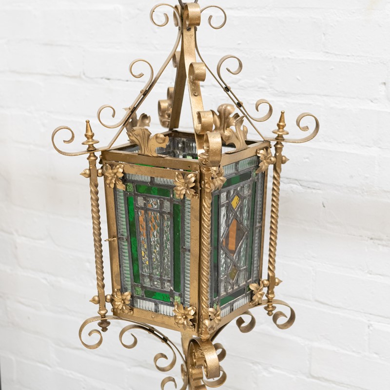 Antique Wrought Iron Stained Glass Lantern-the-architectural-forum-antique-stained-glass-lantern-fancy-3-main-637693927591000194.jpg