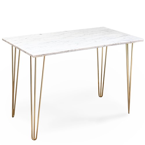 Carrara Marble table with Brass Hairpin legs