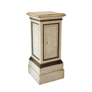 Large French Painted Faux Marble Pedestal 