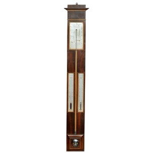  French 19Th Century Mahogany Stick Barometer 