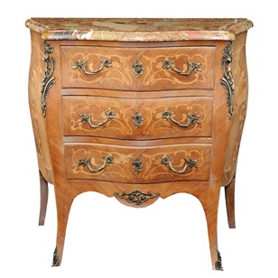 Small French Louis XV Style Bombe Shaped Commode 