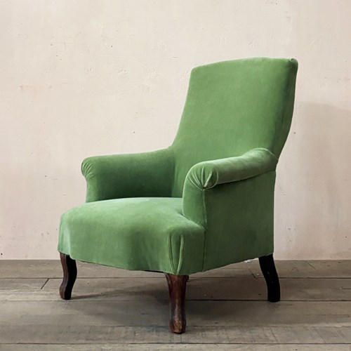 Green Mohair Velvet Armchair