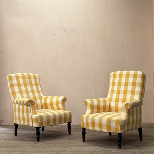 Yellow Check Armchairs