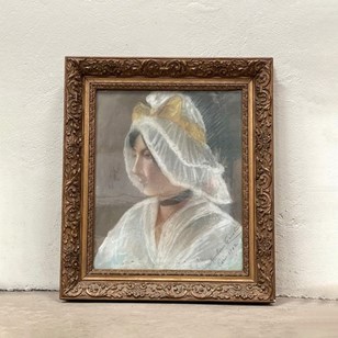 Framed Chalk On Canvas