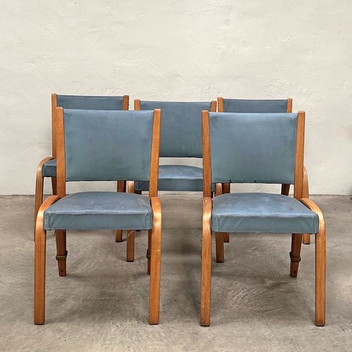 Set Of 5 Mid Century Chairs  By Steiner Paris.