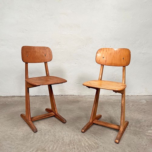 Pair Of Mid Century Wooden Chairs