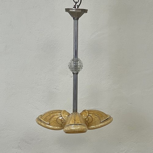 Art Deco Three Shade Ceiling Light