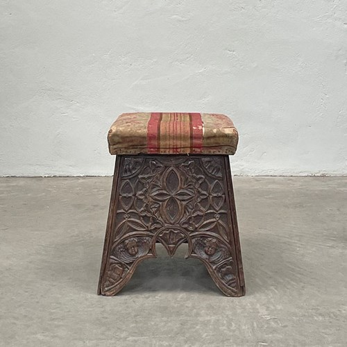 Carved Base Stool