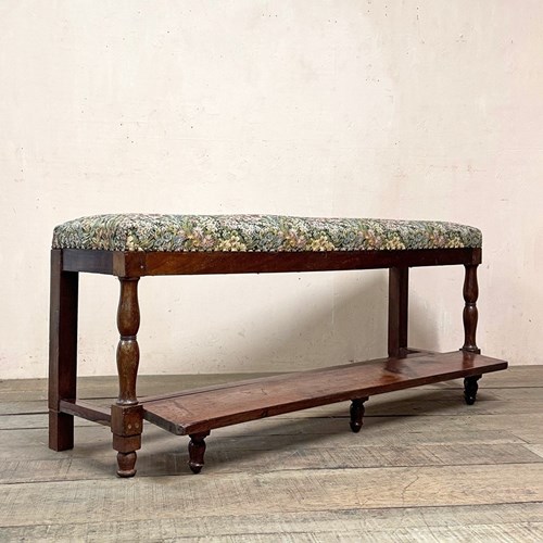 Upholstered Bench With Folding Footstool