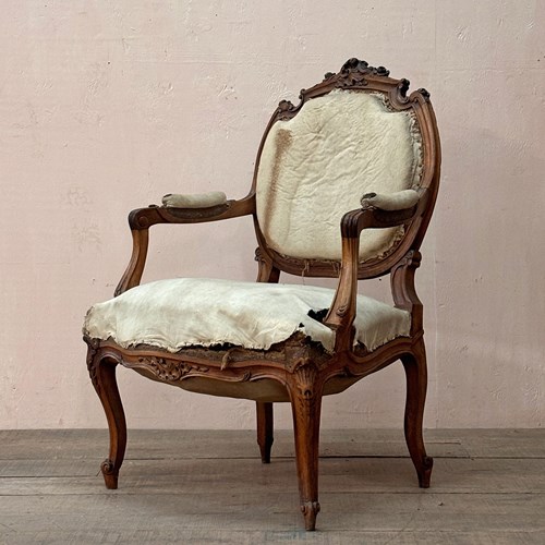 Louis Xv Walnut Armchair