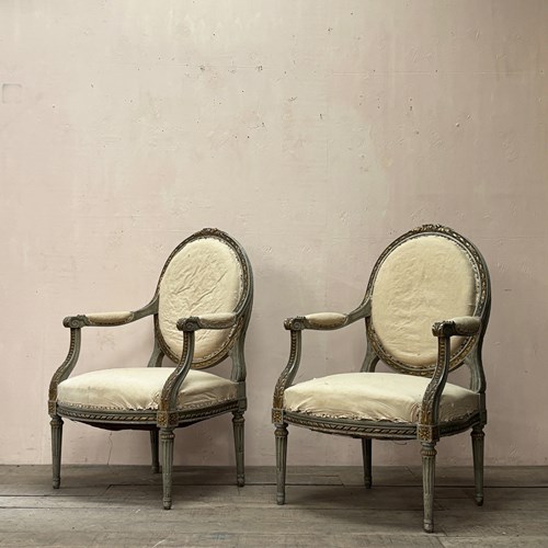 Pair Of Louis Xv1 Armchairs