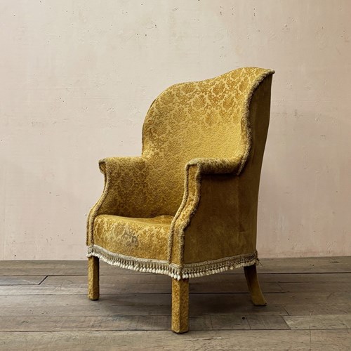 Cut Velvet Wing Armchair 