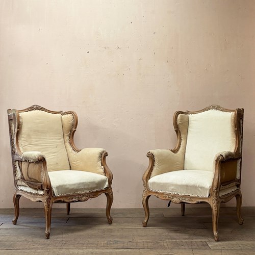 Walnut Wing Armchairs 