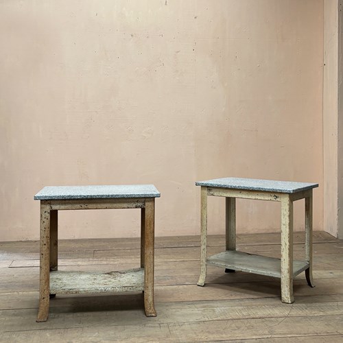 Pair Of Enamel Top Tables