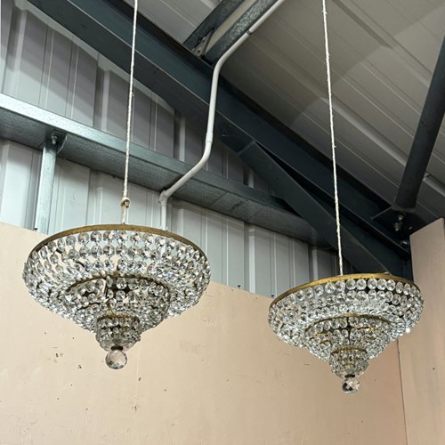 Pair Of Small Crystal Chandeliers