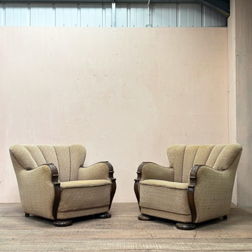 Pair Of Danish Deco Armchairs 