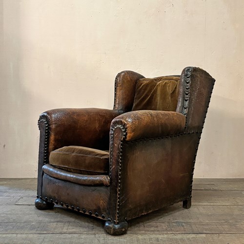 Large Leather Club Armchair