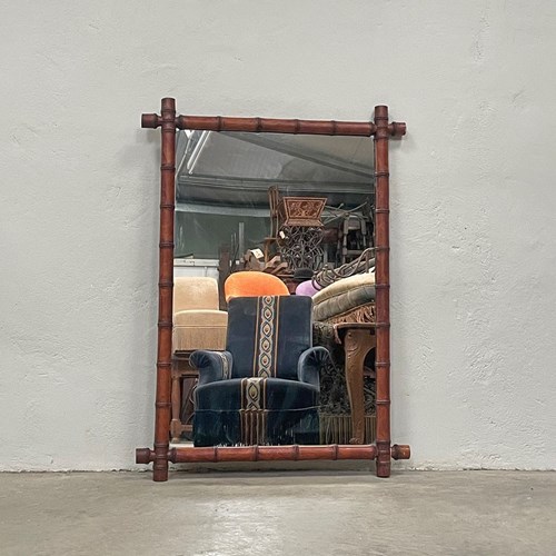 Tall Faux Bamboo Mirror