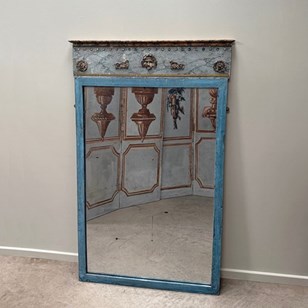 18Th Century Trumeau Mirror In Blue...