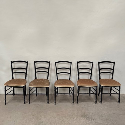 Set Of Ebonised Dining Chairs