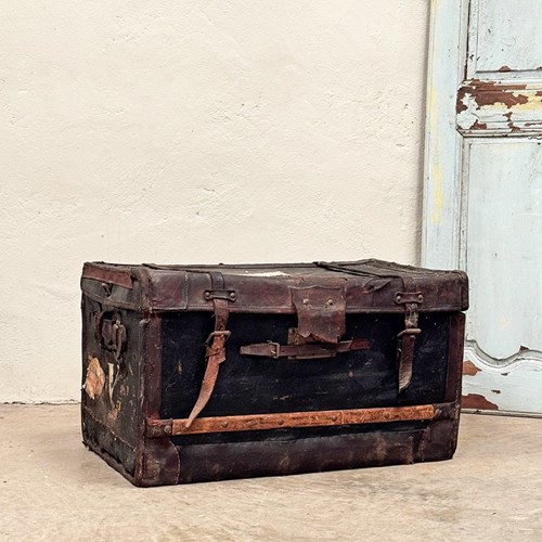 Battered Leather Trunk