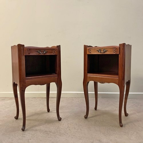 Pair Of Open Bedside Cabinets
