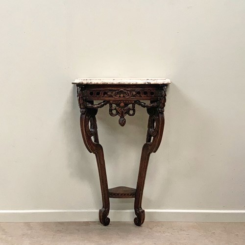 Petite Marble Top Console Table