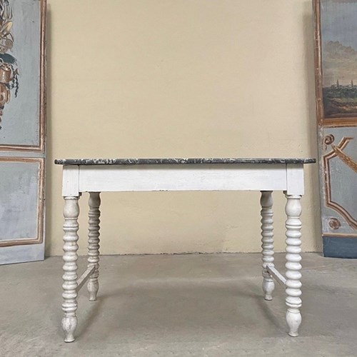 White Painted Bobbin Leg Table
