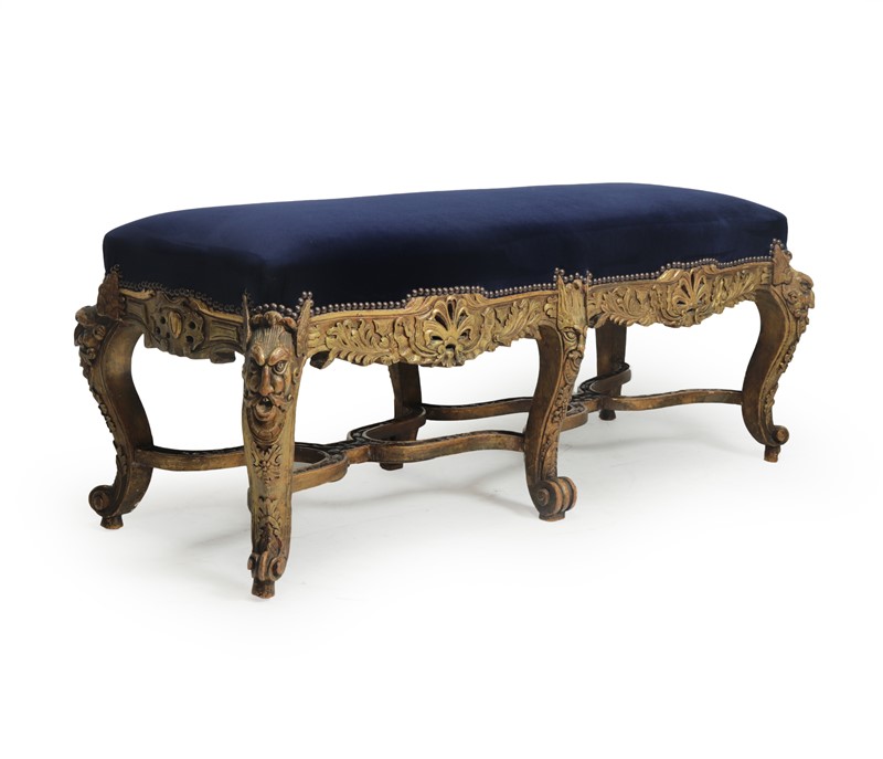 Antique French Carved and Parcel Gilt Long Stool -the-furniture-rooms-img-5585-main-637500867803987154.JPG