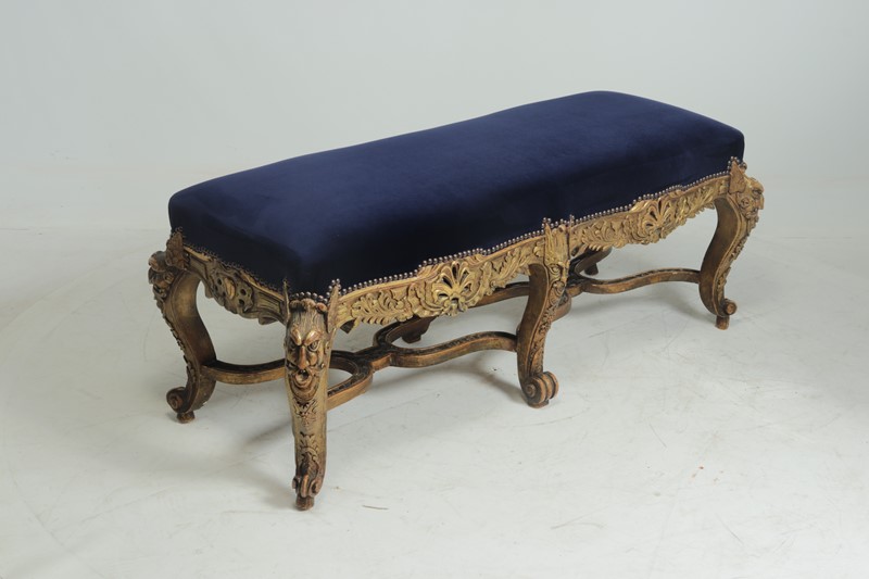 Antique French Carved and Parcel Gilt Long Stool -the-furniture-rooms-img-5586-main-637500869871164681.JPG