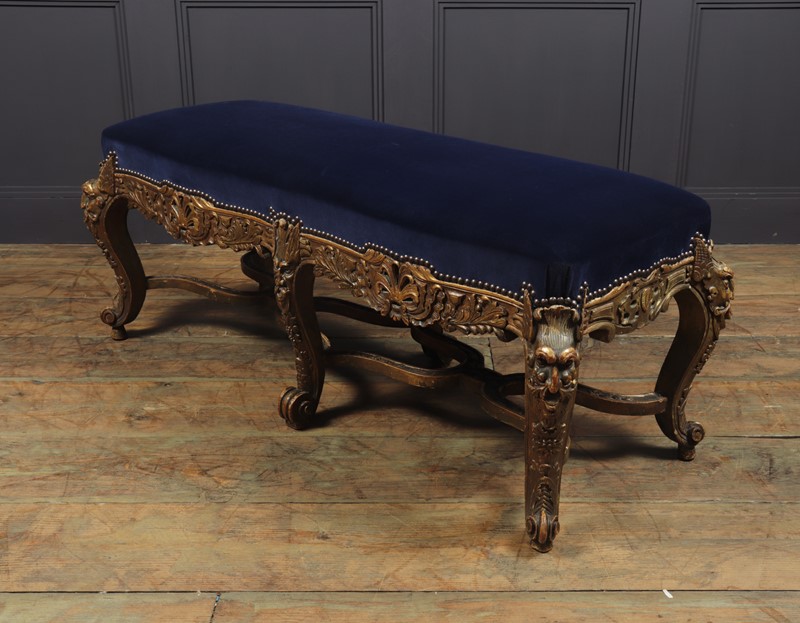 Antique French Carved and Parcel Gilt Long Stool -the-furniture-rooms-img-5633-main-637500869682258765.JPG