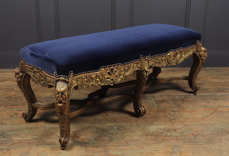 Antique French Carved and Parcel Gilt Long Stool -the-furniture-rooms-img-5636-main-637500869728510291.JPG