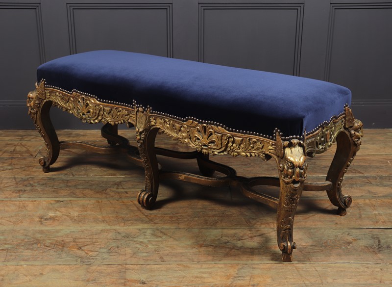 Antique French Carved and Parcel Gilt Long Stool -the-furniture-rooms-img-5637-main-637500869773509060.JPG