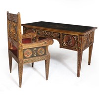 Italian antique desk and chair