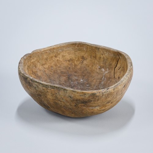 19Th Century Swedish Root Or Knot Bowl Dated 1845