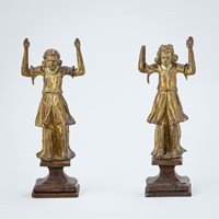 Unusual 18th Century Hands Up Angels
