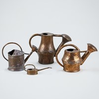 Collection of 4 Copper Watering Cans