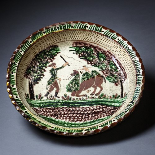 Early 19Th Century Alsace Slipware Plate