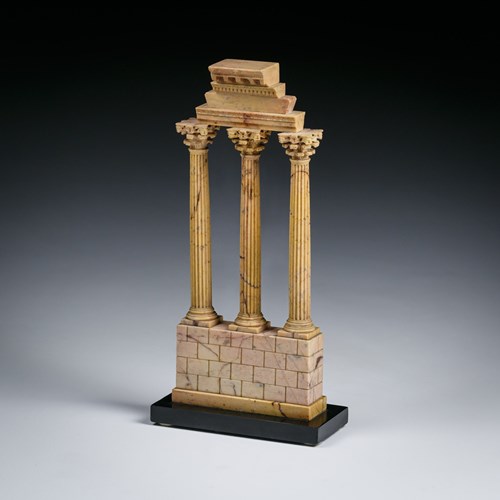Grand Tour Model Of The Temple Of Castor And Pollux In Giallo Antico