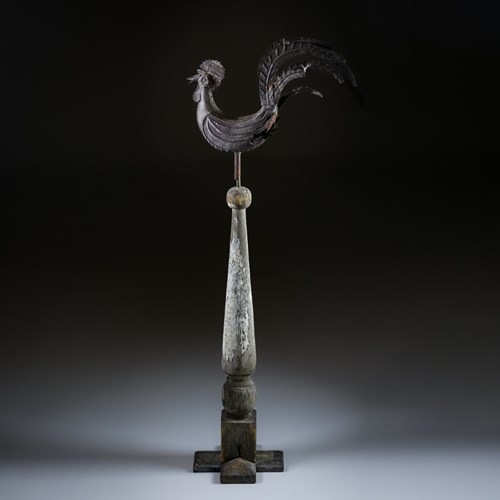 Early 19Th Century Full Bodied Cockerel Weathervane