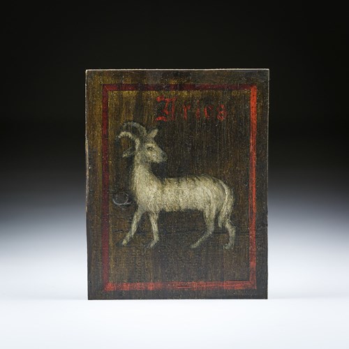 Early 19Th Century Zodiac Panel Of Aries