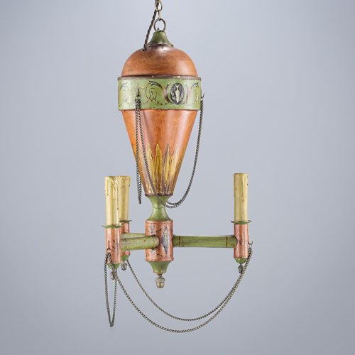 Painted Tole Hot Air Balloon Chandelier