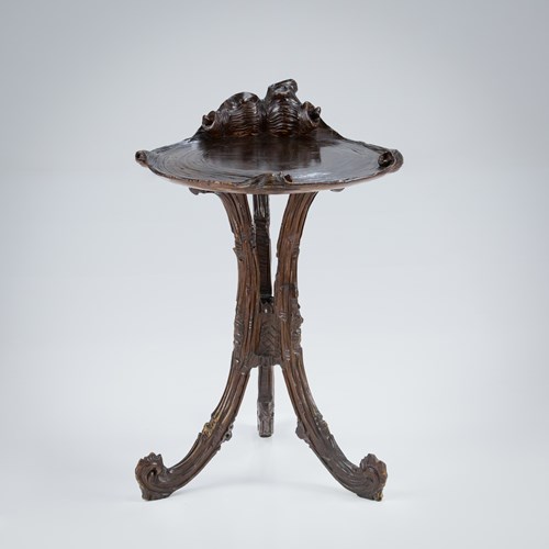 19Th Century Carved Wood Grotto Table