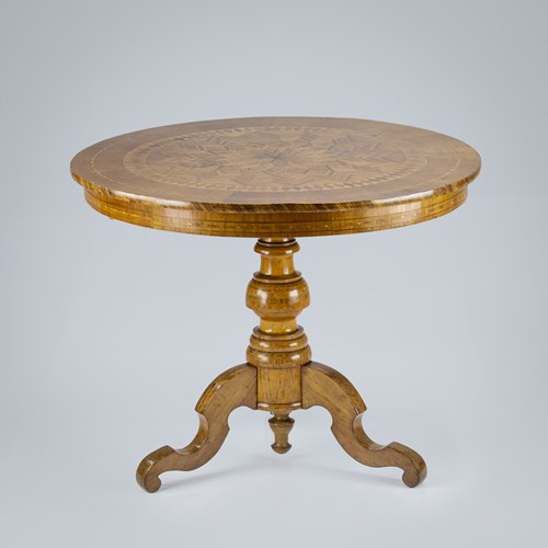 19Th Century Geometric Marquetry Centre Table