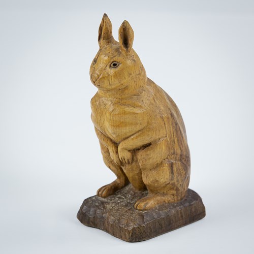 Carved Oak Rabbit