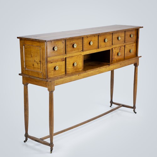 Impressive Cherry Wood Provincial Console With Drawers